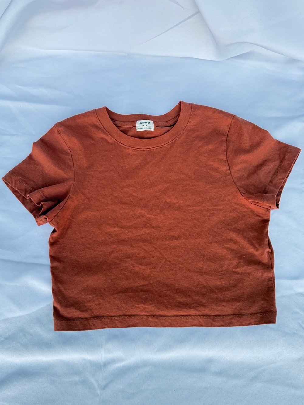 Cotton On Rust Cropped Tee Size Medium
